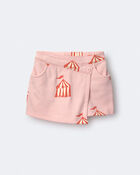 Tout-petit fille - Jupe-short asym&eacute;trique &agrave; imprim&eacute; grand chapiteau - Rose clair, image 2 sur 7 diapositives