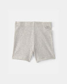 B&eacute;b&eacute; fille - Short de cycliste en tissu c&ocirc;tel&eacute; - Gris, image 2 sur 3 diapositives