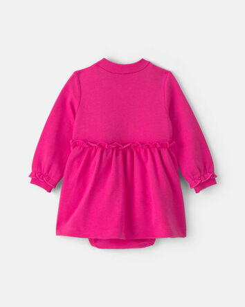 Baby Girl 3-Piece Cherry French Terry Long-Sleeve Dress Set - Pink, 