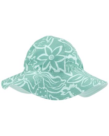 Ocean Print Reversible Hat, 