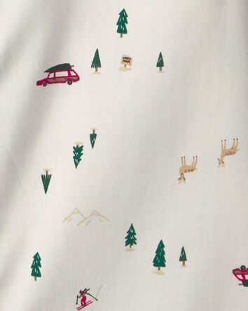 Gar&ccedil;ons - Chemise boutonn&eacute;e manches longues &agrave; motif hivernal - Cr&egrave;me, 