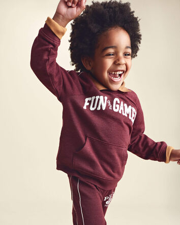 Toddler Boy 'Fun & Games' Pullover Sweatshirt - Burgundy, 