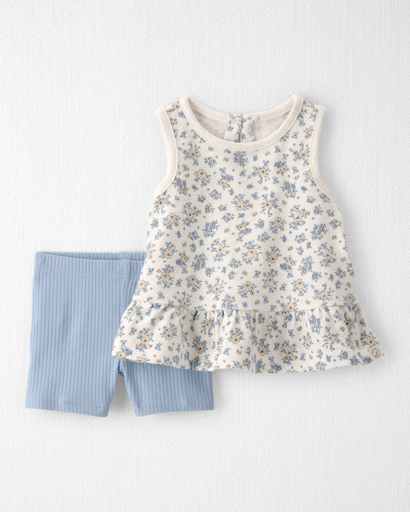Baby Girl 2-Piece Set Made with Organic Cotton in Spring Bloom, image 1 of 6 slides