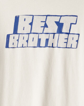 Garçons - T-shirt à imprimé à manches longues Best Brother - Blanc, 