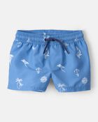 Baby Boy 2-Piece Shark Long-Sleeve Rashguard Swimsuit Set - Blue/White, image 3 of 5 slides