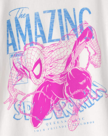 Filles - T-shirt &agrave; imprim&eacute; Spider-Man de &copy;Marvel - Blanc, 