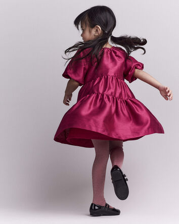 Toddler Girl Puff Sleeve Short-Sleeve Dress - Pink, 