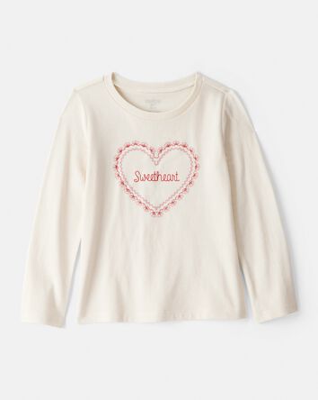 Toddler Girl Sweetheart Long-Sleeve Graphic Tee - Cream, 