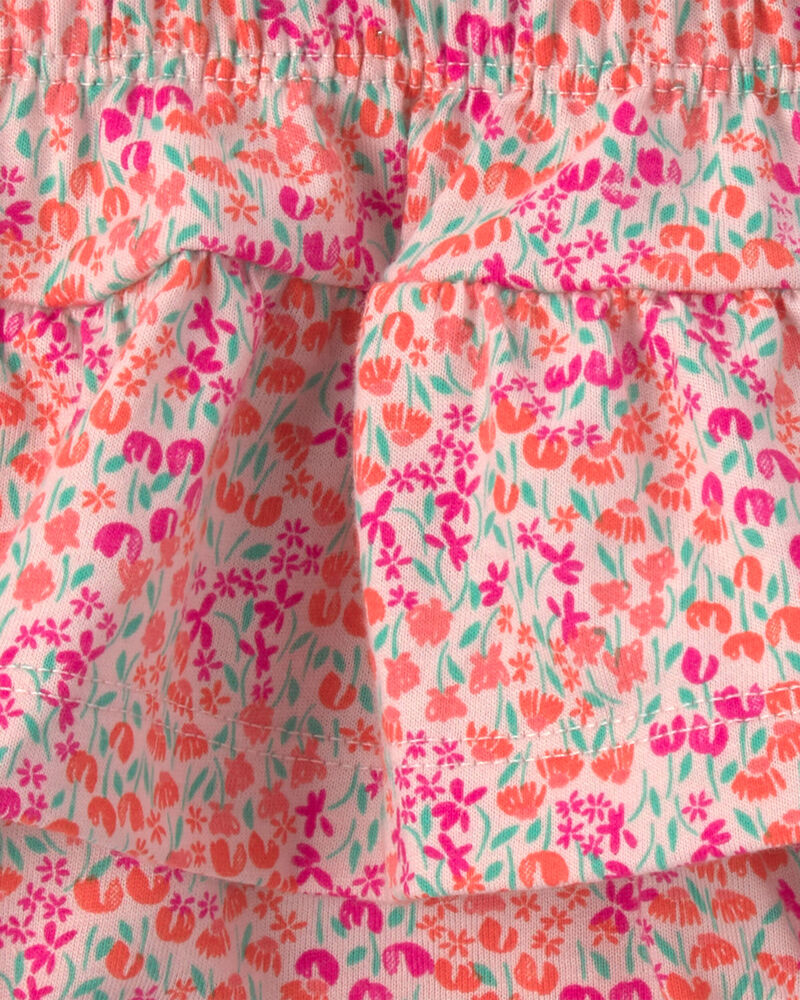 B&eacute;b&eacute; fille - Ensemble 2 pi&egrave;ces haut sans manches et short &agrave; fleurs - Rose, image 3 sur 3 diapositives
