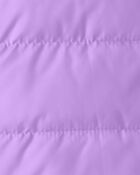 Girls Midweight Packable Puffer - Purple, image 4 of 4 slides