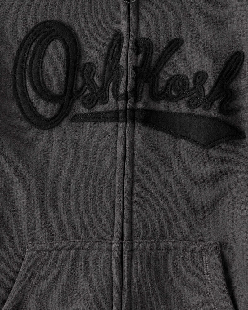 Boys OshKosh Logo Zip Jacket - Black, image 3 of 4 slides