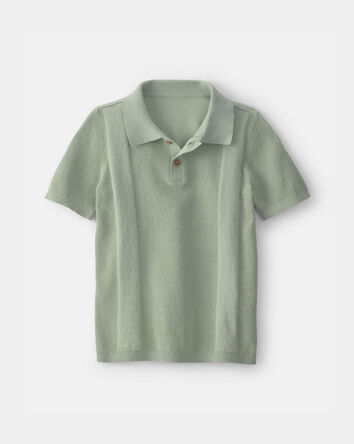 Boys Sweater-Knit Polo Shirt - Green, 