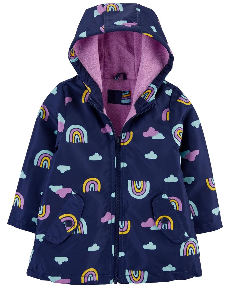 Rainbow Print Rain Jacket, image 1 of 3 slides