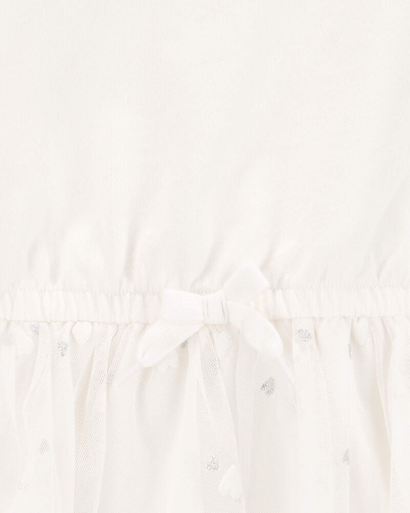 Baby Glitter Long-Sleeve Cotton Dress, image 3 of 4 slides