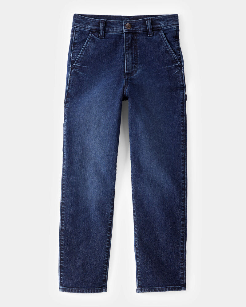 Boys Baggy Iconic Denim Cargo Pants - Indigo Wash, image 1 of 4 slides