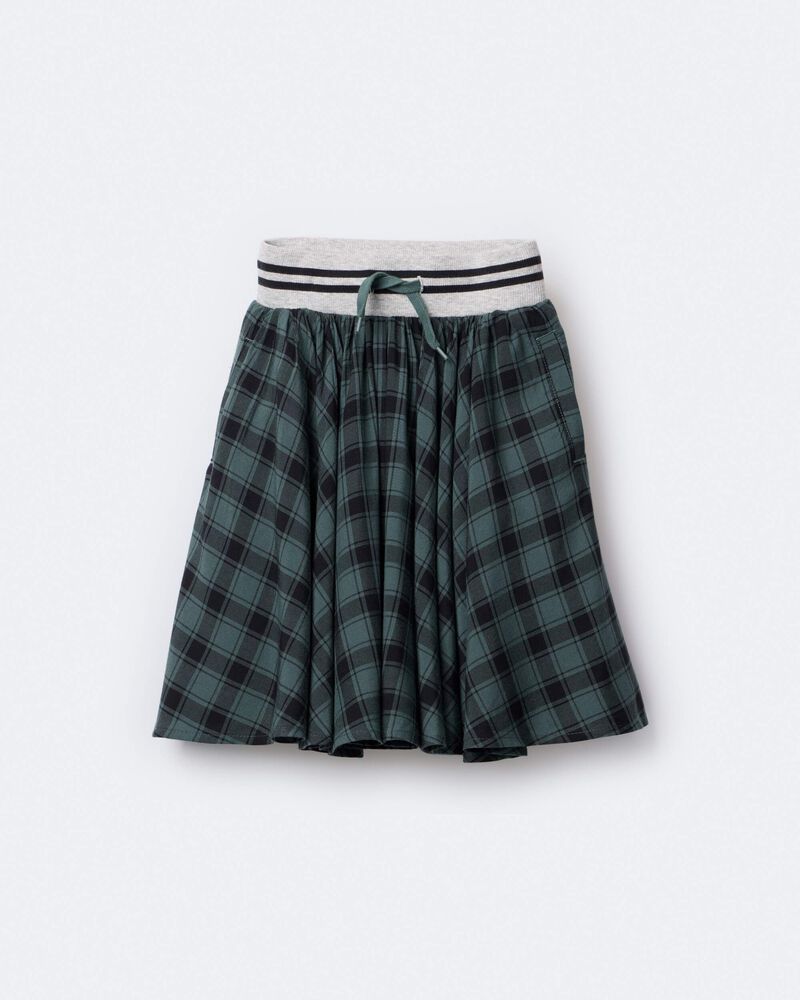 Toddler Girl Avenue Twirl™ Midi Skirt in Plaid - Green/Black, image 6 of 7 slides