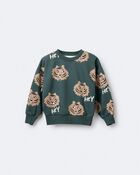 Toddler Hey, Tiger Dolman-Sleeve Sweatshirt - Green, image 6 of 7 slides