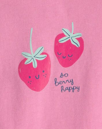 B&eacute;b&eacute; fille - Cache-couche &agrave; imprim&eacute; fraise &laquo;So Berry Happy&raquo; - Rose, 