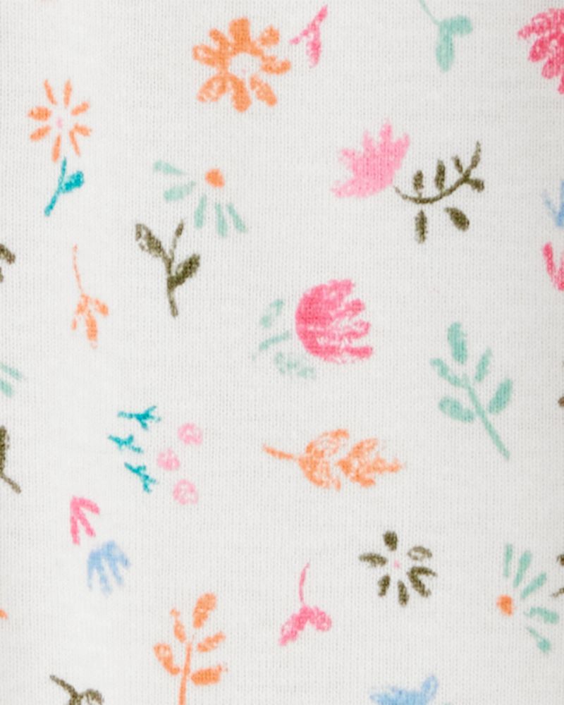 Baby Floral Print Snug Fit Cotton Footie 1-Piece Pyjamas, image 2 of 4 slides