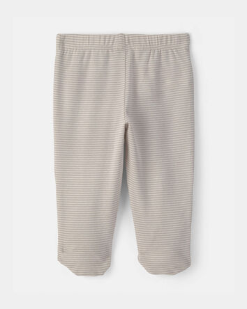 B&eacute;b&eacute; - Emballage 2 pantalons &agrave; pieds &agrave; enfiler - Gris/Ivoire, 