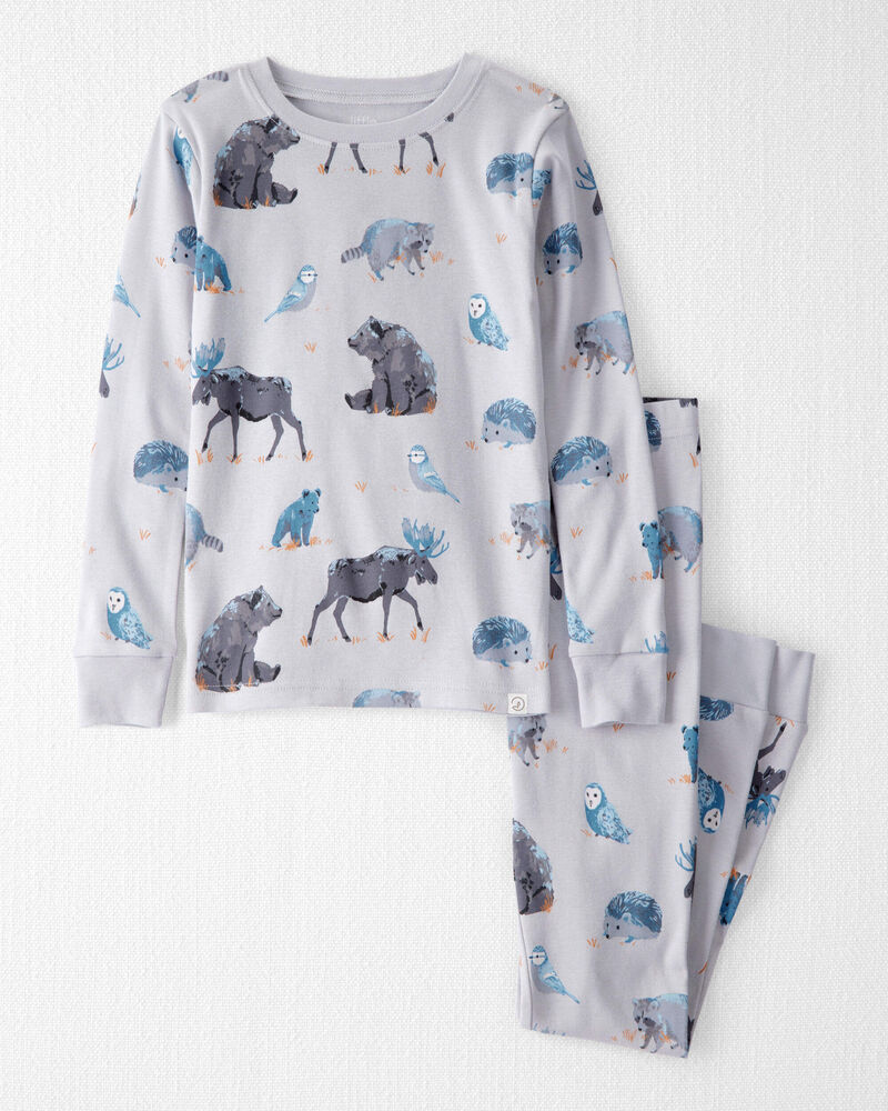 Kid Organic Cotton Pyjamas in Midnight Forest Print, image 1 of 5 slides