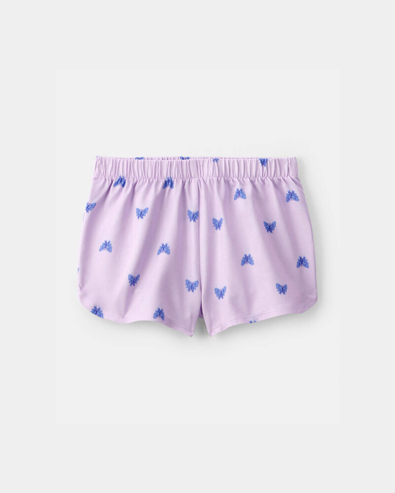 Toddler Girl Butterfly Short-Sleeve Loose Fit 2-Piece pyjama Set - Purple, image 2 of 5 slides