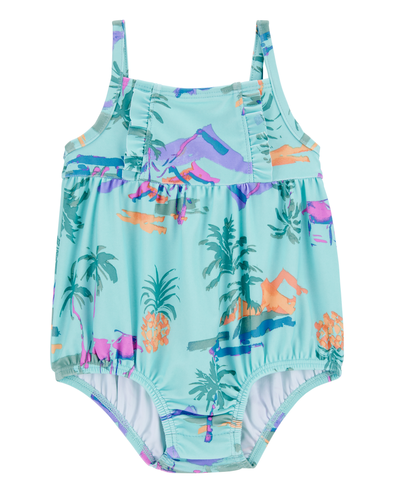 B&eacute;b&eacute; Maillot de bain 1 pi&egrave;ce &agrave; motifs tropicaux, image 1 sur 4 diapositives