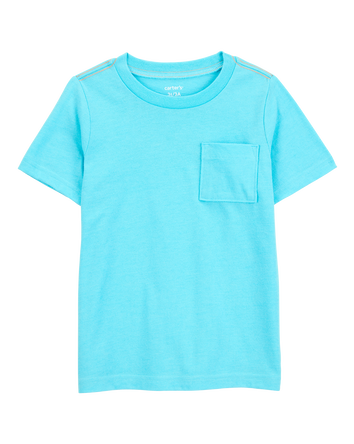 Baby Solid Woven Short-Sleeve Tee - Blue, 
