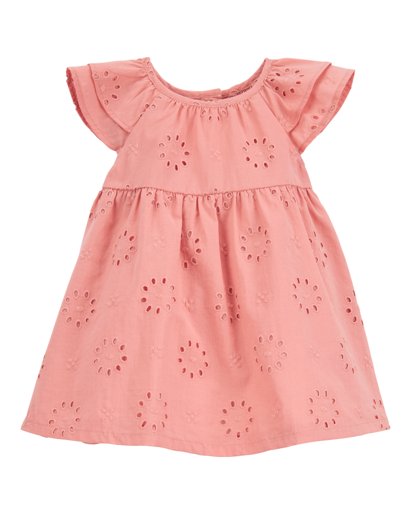 B&eacute;b&eacute; Robe ajour&eacute;e en coton - Rose, image 1 sur 4 diapositives