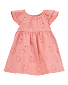 B&eacute;b&eacute; Robe ajour&eacute;e en coton - Rose, image 1 sur 4 diapositives