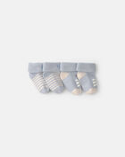 Baby Boy 2-Pack 'Hello Baby' Foldover Booties - Blue, image 2 of 3 slides