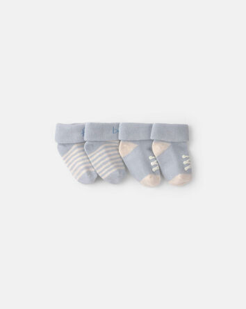 Baby Boy 2-Pack 'Hello Baby' Foldover Booties - Blue, 
