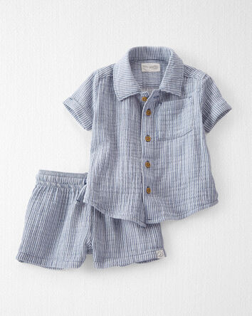 Baby Boy 2-Piece Organic Cotton Striped Set, 