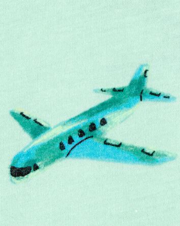Toddler Airplane Print Short-Sleeve Tee - Green, 