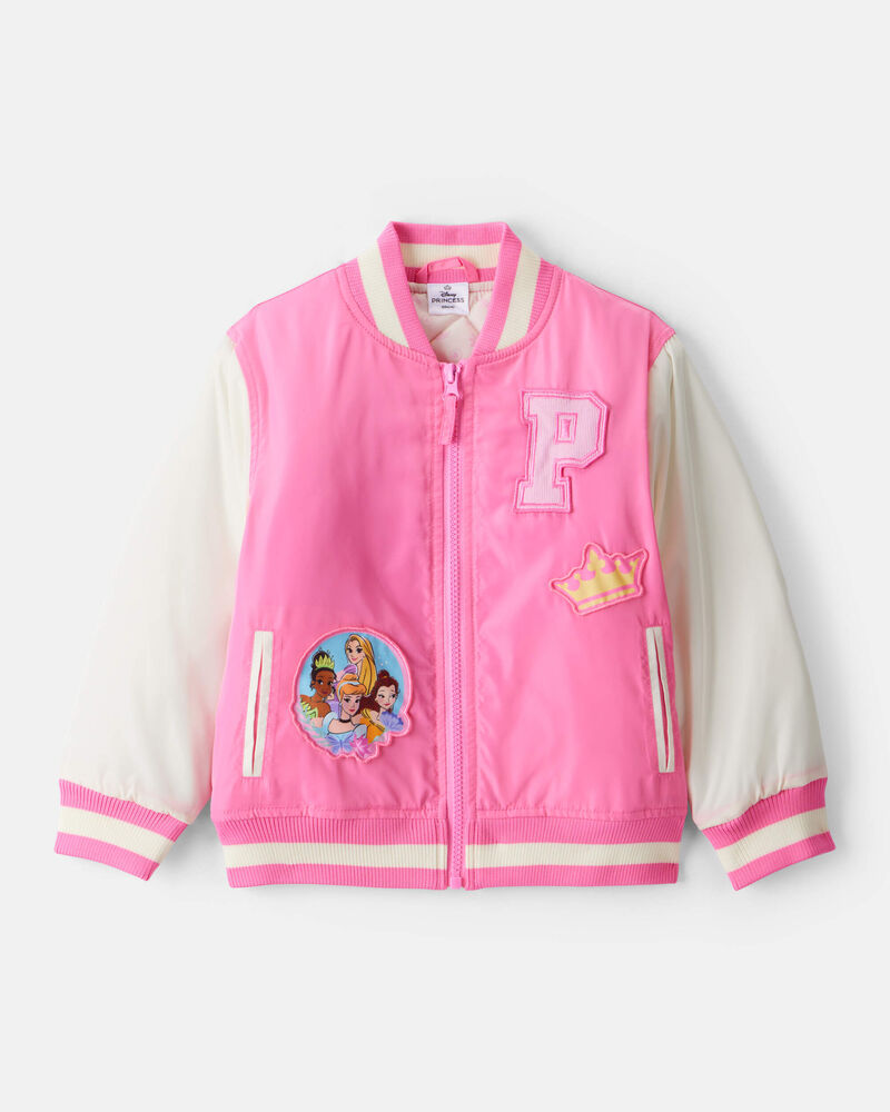 Girls Disney&copy; Princess Varsity Jacket - Pink, image 1 of 3 slides