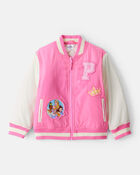 Girls Disney&copy; Princess Varsity Jacket - Pink, image 1 of 3 slides
