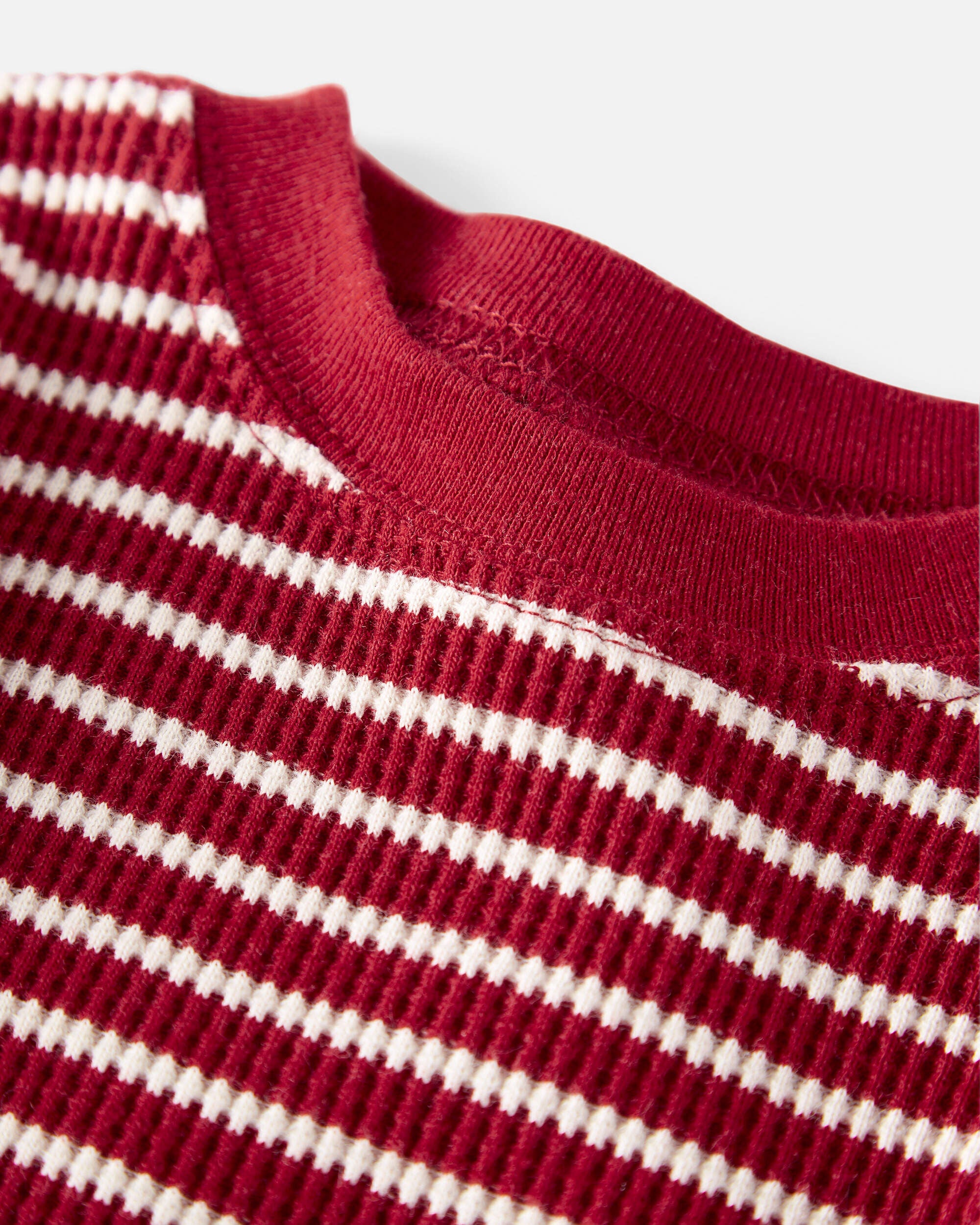 Red White Baby Waffle Knit Pyjamas Set Made with Organic Cotton in Stripes Carter s Oshkosh Canada