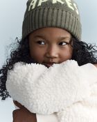 Toddler Let's Have Fun'  Sherpa Quarter-Zip Sweatshirt - Cream, image 3 of 6 slides