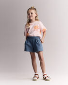 Toddler Girl Scalloped Short in Denim, image 1 of 7 slides