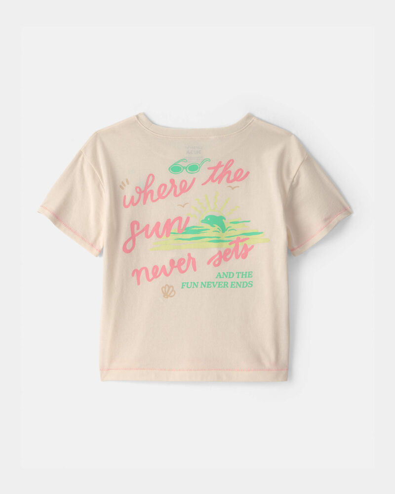 Toddler Girl 'Where the Sun Never Sets' Graphic Tee - Cream, image 2 of 5 slides