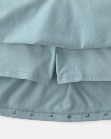 Girls Bow Cotton Skort - Blue, 