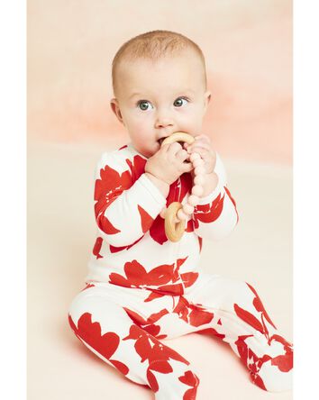 Floral Snap-Up Cotton Sleeper Pyjamas, 