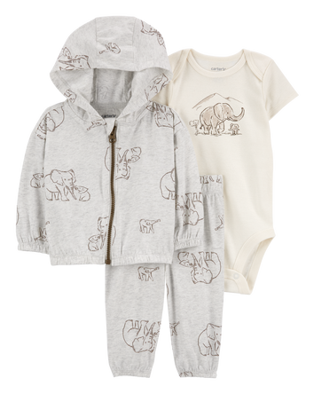 Baby 3-Piece Elephant Little Jacket Set, 