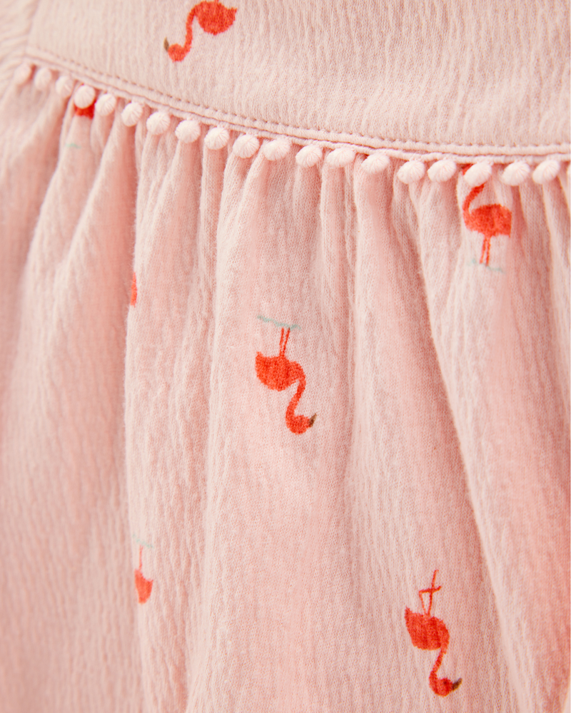 Toddler Flamingo Pom Pom Fashion Top - Pink, image 2 of 4 slides