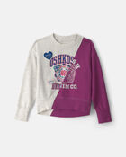 Filles - Chandail ouat&eacute; en jersey bouclette &laquo;OshKosh Denim Co&raquo; - Gris/Mauve, image 1 sur 6 diapositives