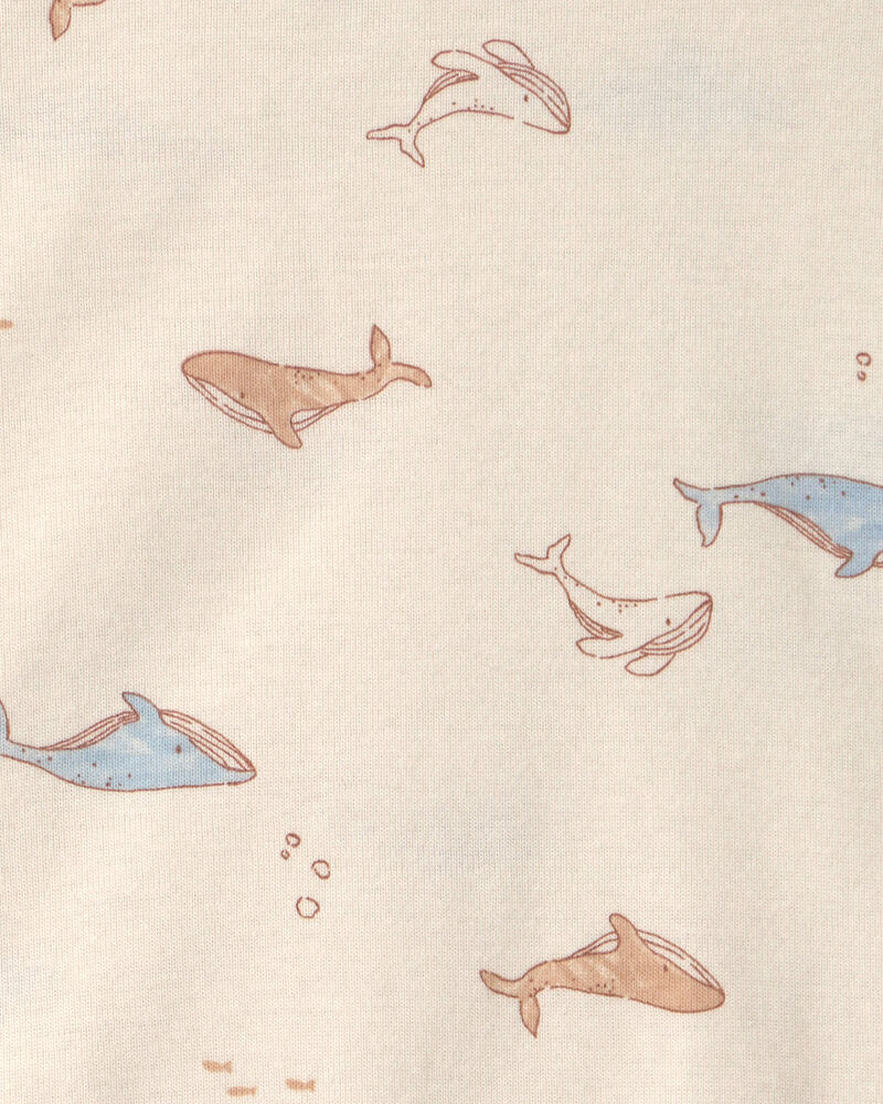 B&eacute;b&eacute; - Ensemble 3 pi&egrave;ces cache-couches et pantalon &agrave; motif de baleine &ndash; Bleu/Ivoire, image 2 sur 4 diapositives