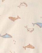 B&eacute;b&eacute; - Ensemble 3 pi&egrave;ces cache-couches et pantalon &agrave; motif de baleine &ndash; Bleu/Ivoire, image 2 sur 4 diapositives