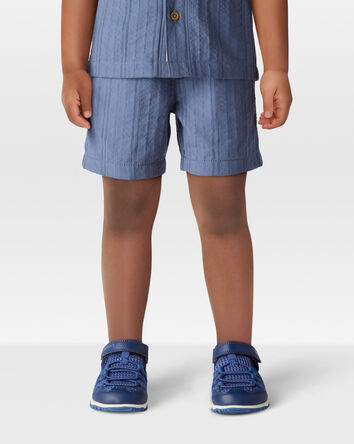 Enfant en bas âge Short à cordon de serrage en seersucker - Bleu, 