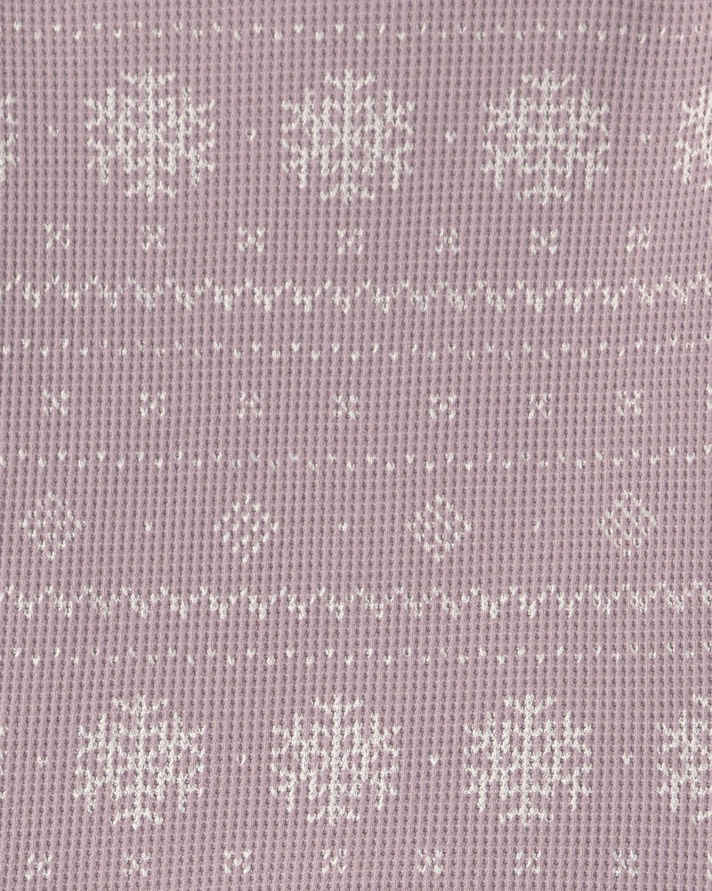 Toute-petit fille - Pyjama 2 pi&egrave;ces en tricot gaufr&eacute; fait avec du coton biologique &agrave; motif jacquard, image 3 sur 3 diapositives