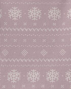 Toute-petit fille - Pyjama 2 pi&egrave;ces en tricot gaufr&eacute; fait avec du coton biologique &agrave; motif jacquard, image 3 sur 3 diapositives